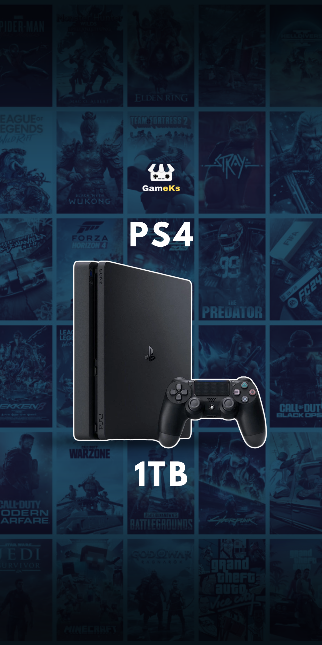Sony PlayStation 4 Slim (1TB) FULL OF GAMES